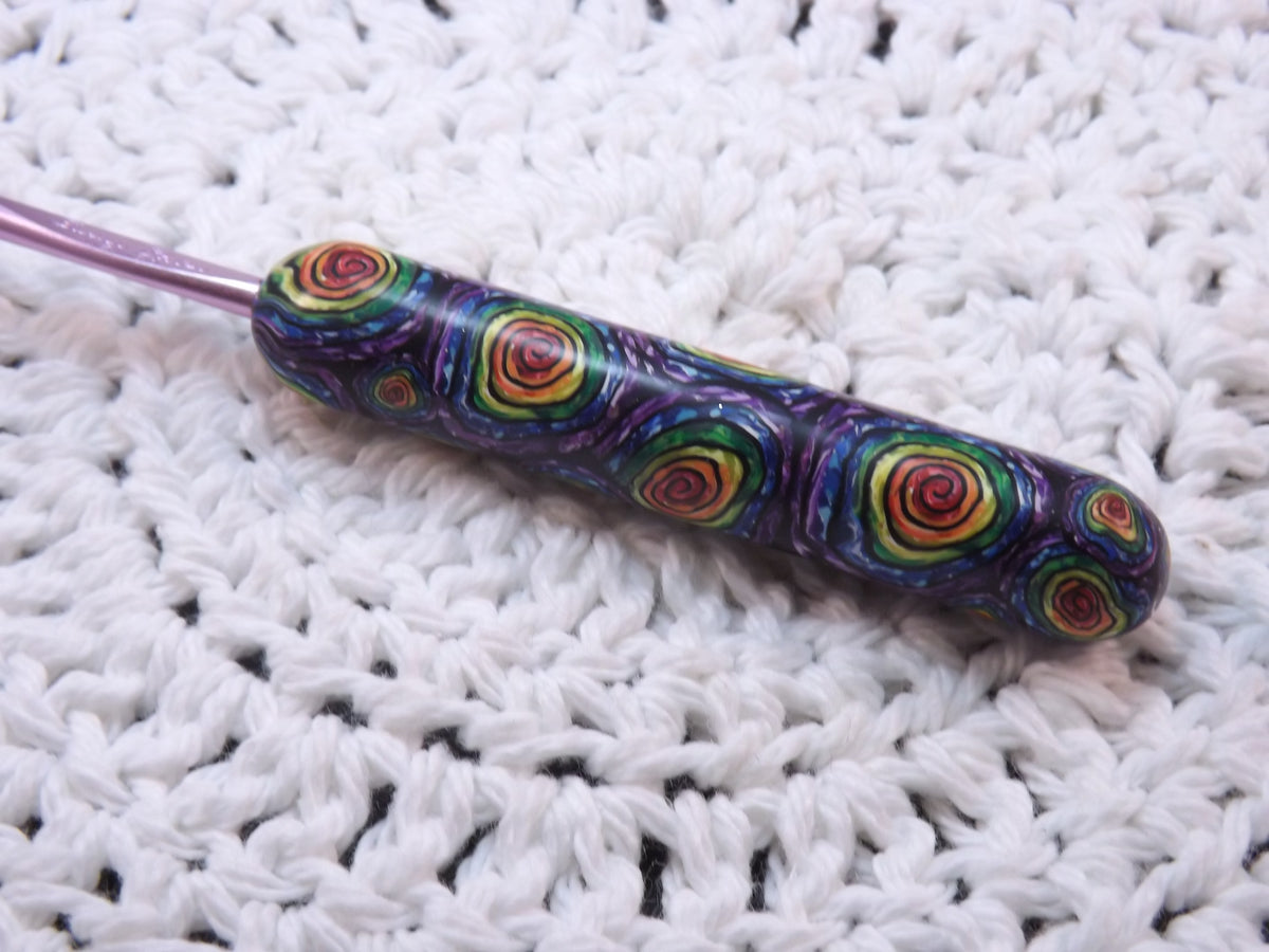 MADE TO ORDER Emerald Green Sunflower Crochet Hook | Flower Crochet Hook |  Clay Crochet Hooks | Cute Crochet Hook | Crochet Hook Grip
