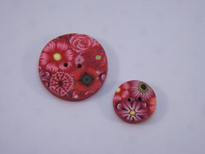 Shades of Red Floral Buttons