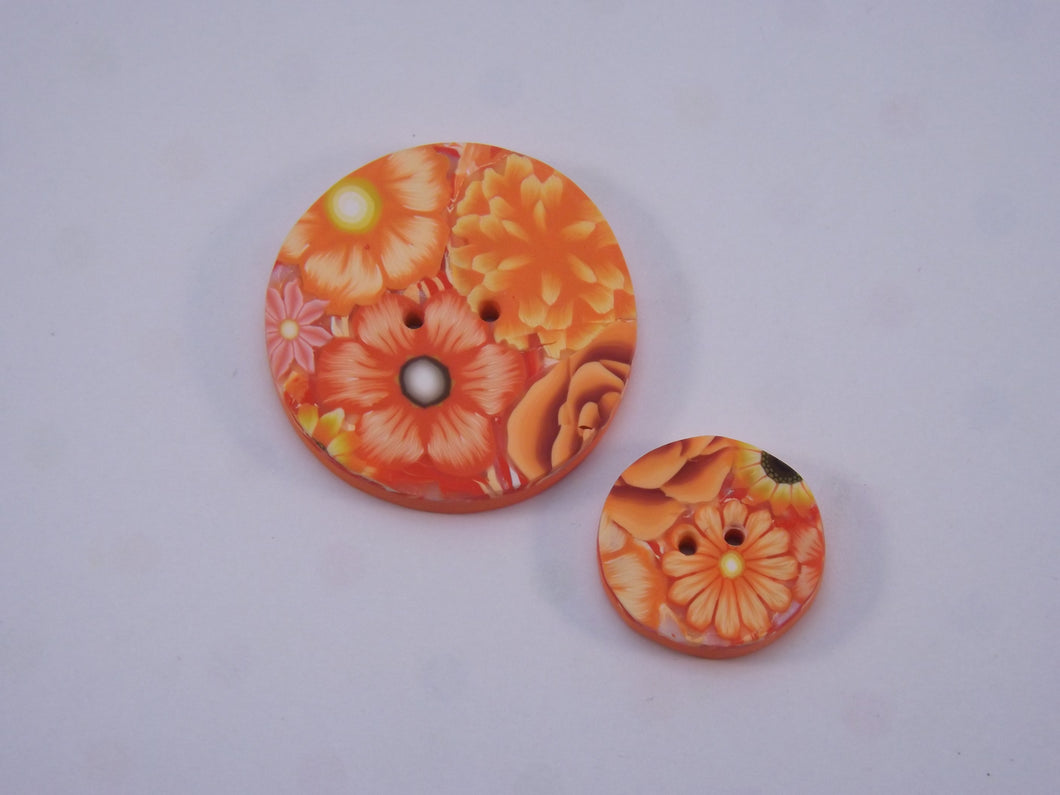 Shades of Orange Floral Buttons