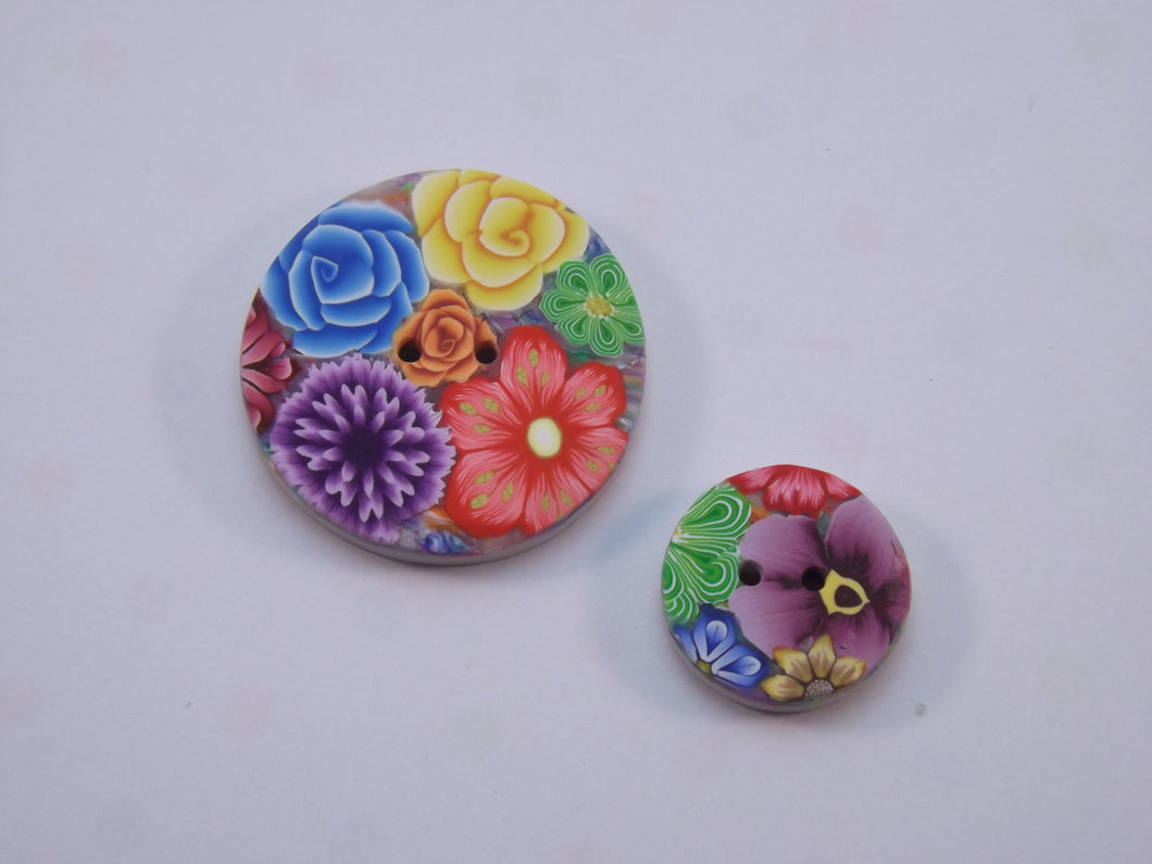 Colorful Floral Buttons