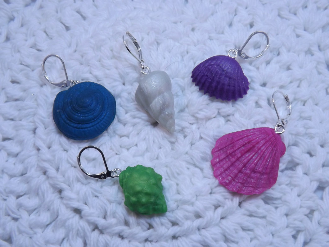 Shimmery Sculpted Seashells Stitch Marker Set