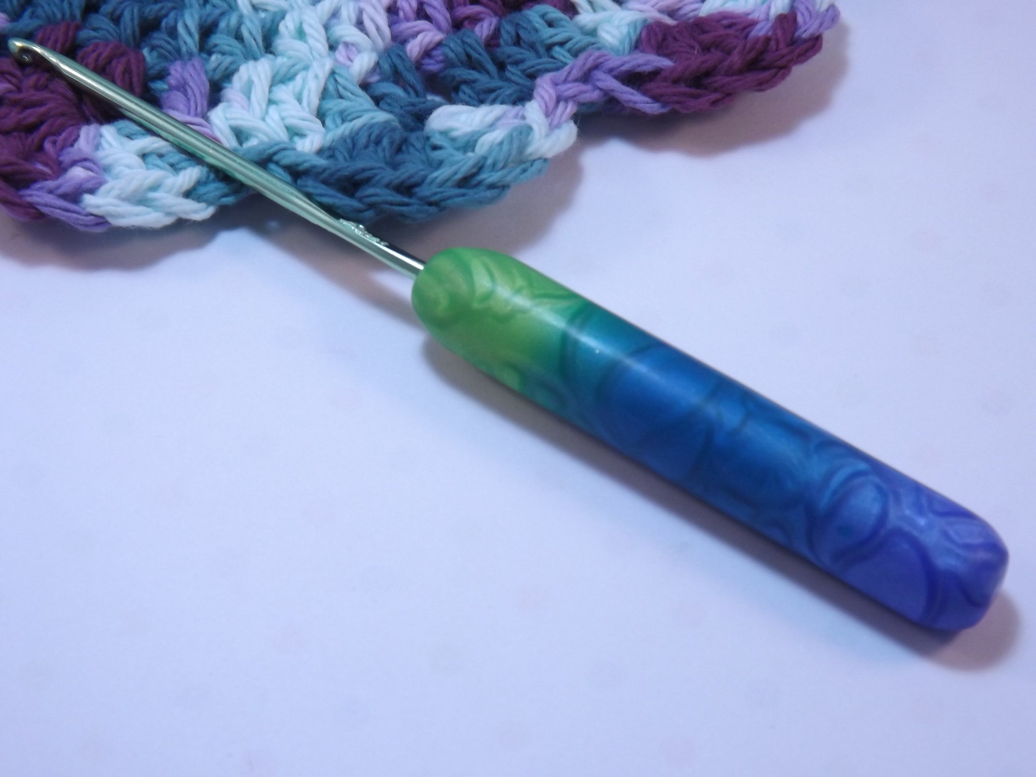 Teal Blue Resin Crochet Hook Soft Handle Handmade Crochet Hook Set Custom  Ergonomic Glitter Rochet Hook Daiz Crochet 