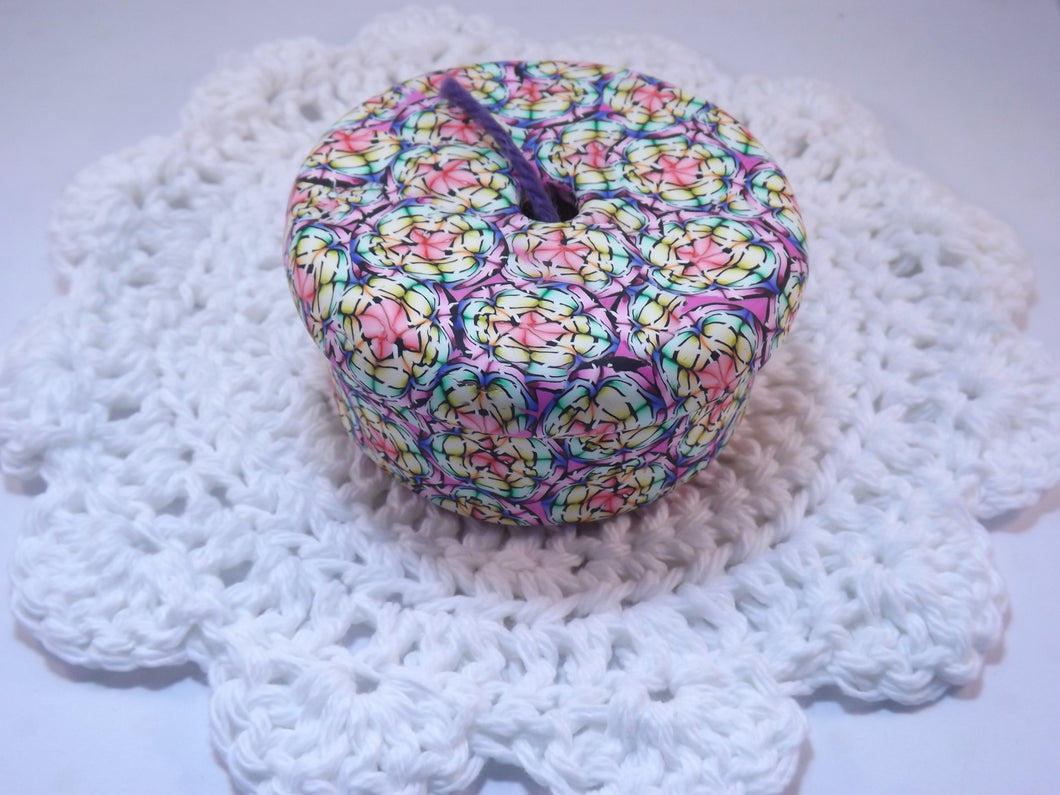 Colorful Rainbow Yarn Scrap Container