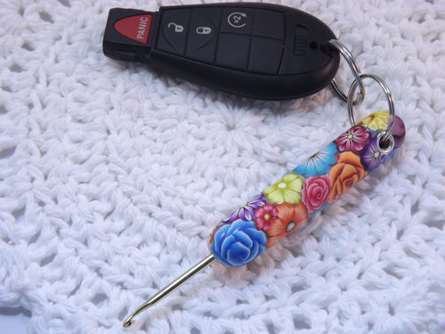 Your Choice of Color and Size Boye Floral Keychain
