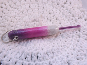 Pink to Purple Ombre' with Flower Design Crochet Hook