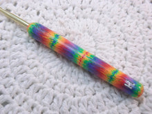 Rainbow Monet-like Watercolor Polymer Crochet Hook