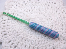 Sparkly Swirls Polymer Clay Covered Crochet Hook