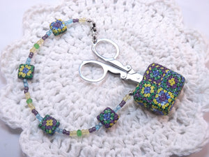 Compact Scissors with a Granny Square Fob