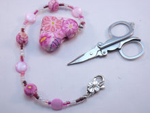 Compact Scissors with Pink Floral Fob