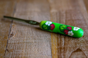 Ripe Juicy Strawberries and Blossoms Crochet Hook
